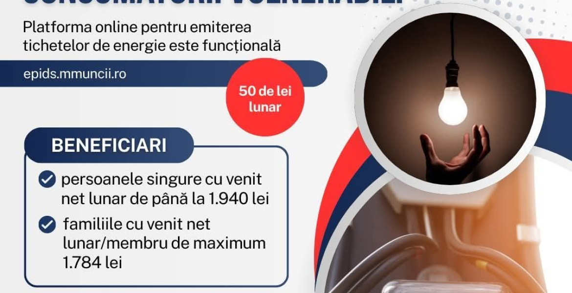 Platforma electronica EPIDS pentru acordarea tichetului de energie este functionala